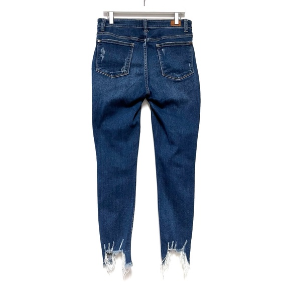 Judy Blue Womens Jeans 11 30 Stretch Chewed Hem Festival Boho Distressed Skinny - Picture 2 of 16